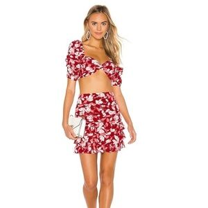 NWOT REVOLVE NBD X NAVEN Cha Cha Skirt Cream Floral S